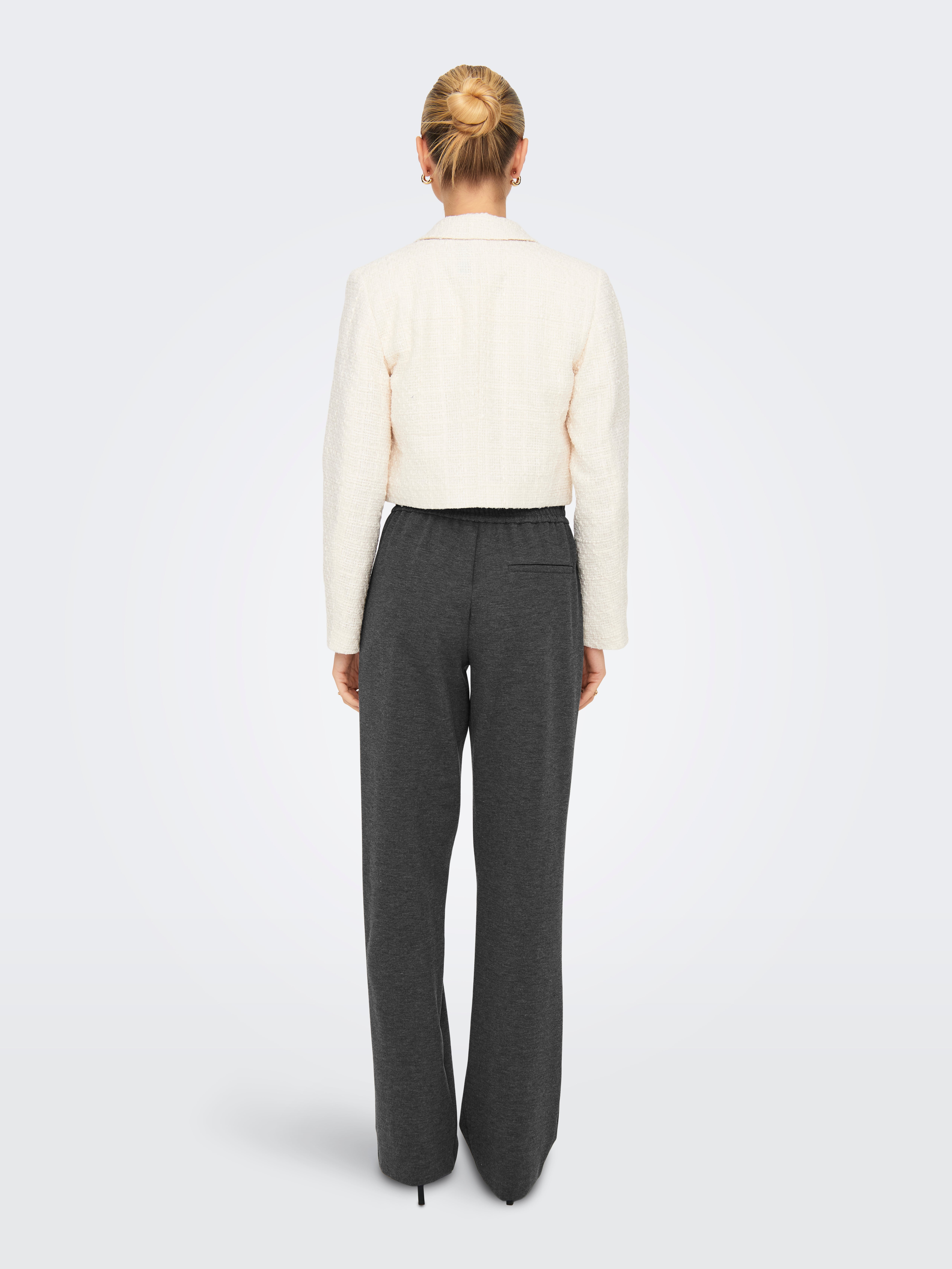 ONLPEACH Mittlere Taille Gerade geschnitten Hose | Dunkelgrau | ONLY®