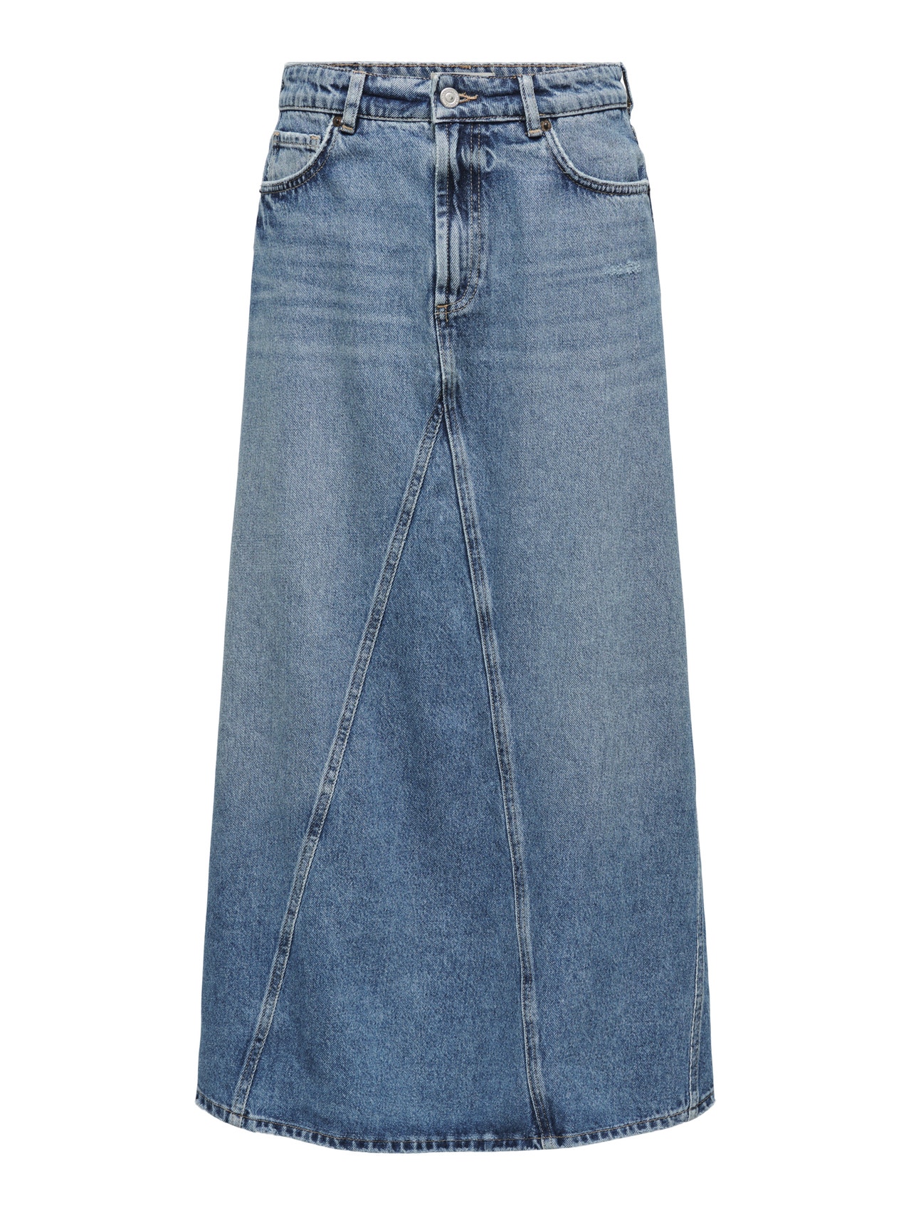 ONLY Kõrge vöökoht Pikk seelik -Medium Blue Denim - 15325361