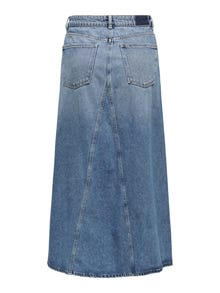 ONLY Kõrge vöökoht Pikk seelik -Medium Blue Denim - 15325361