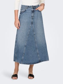 ONLY Kõrge vöökoht Pikk seelik -Medium Blue Denim - 15325361