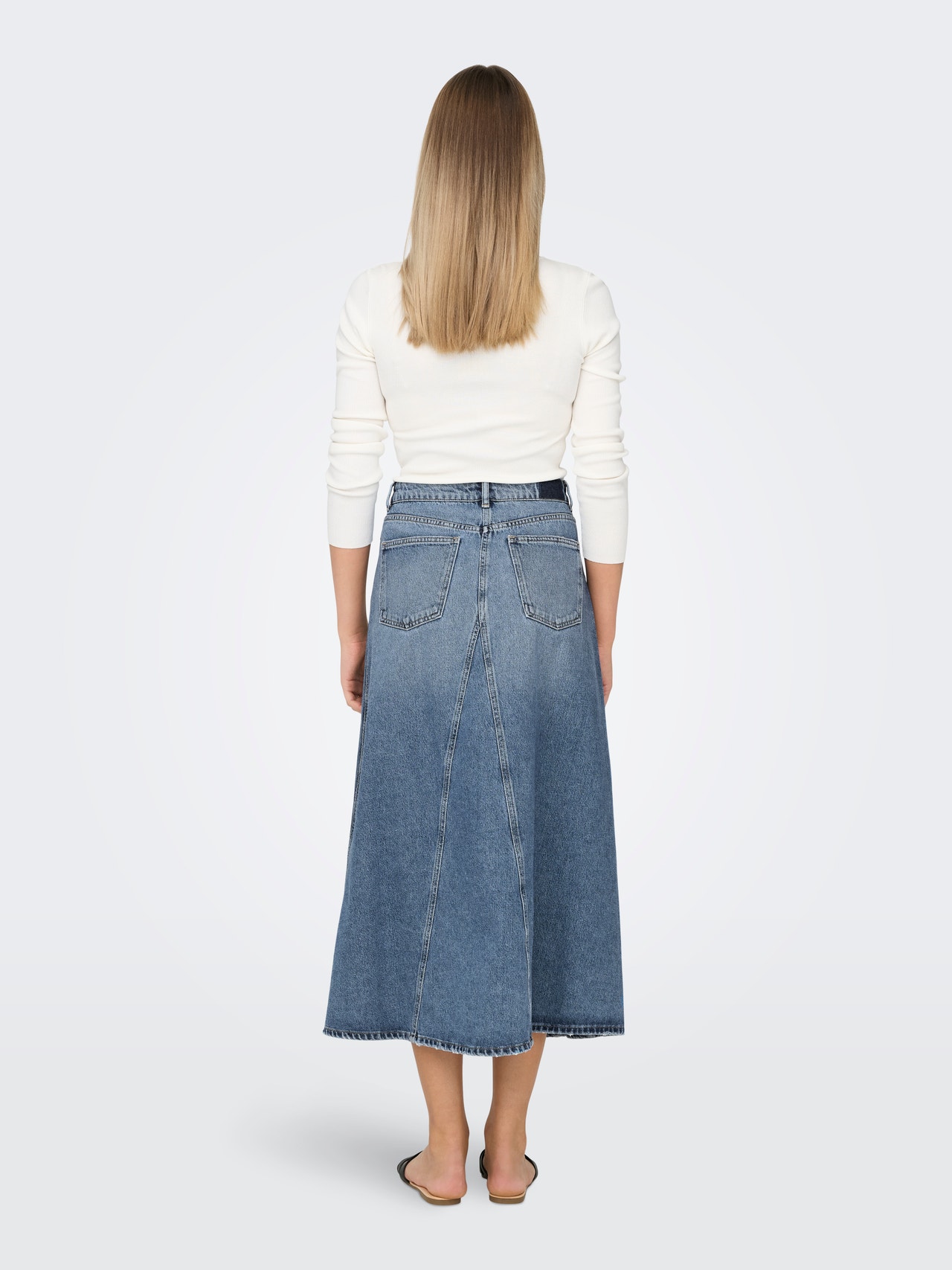 ONLY Kõrge vöökoht Pikk seelik -Medium Blue Denim - 15325361