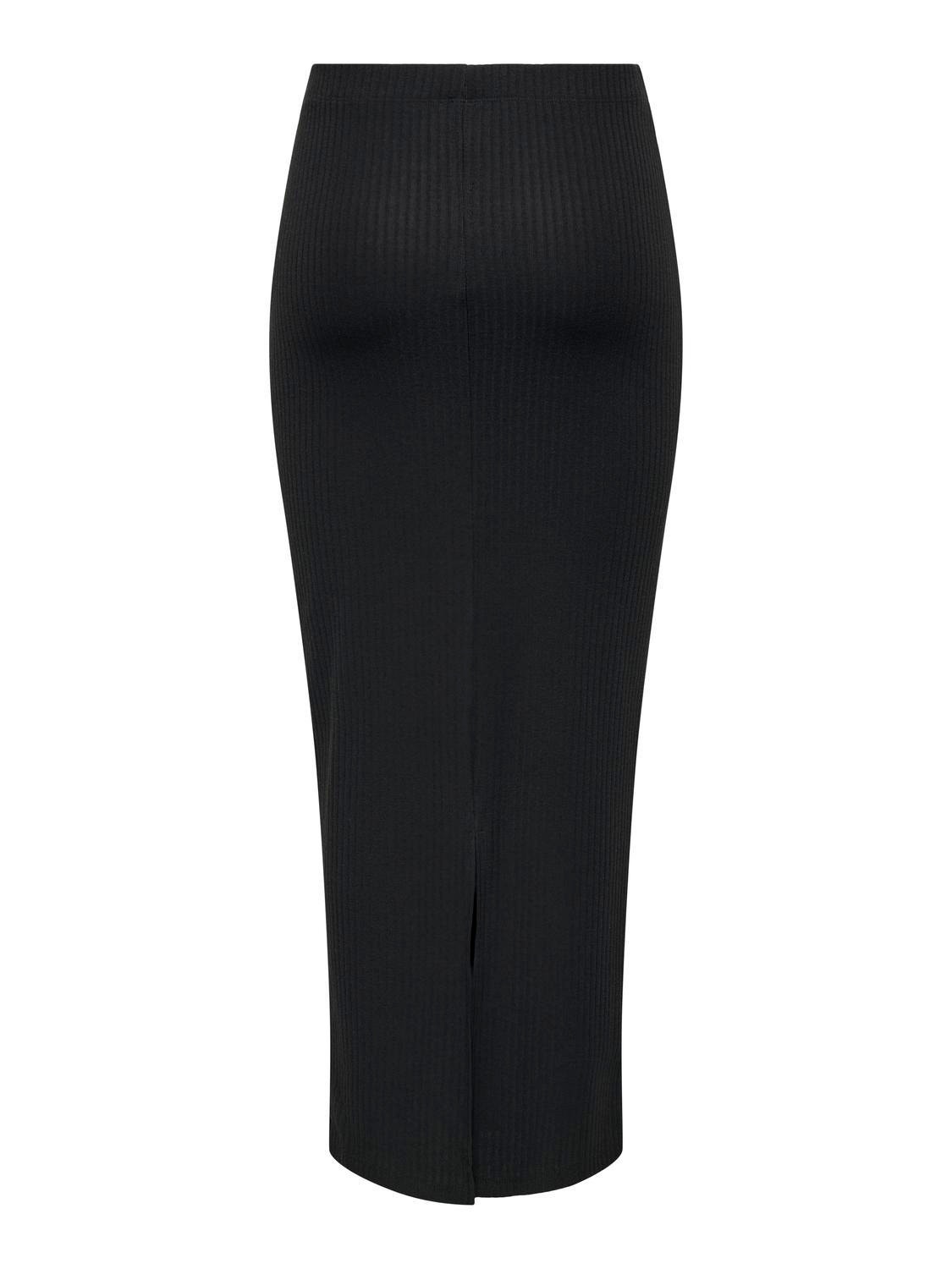 ONLY Midi skirt with slice -Black - 15325468
