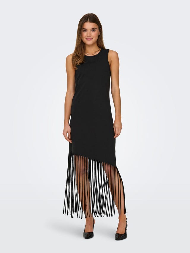 ONLY Maxi o-neck dress with fringes - 15325497