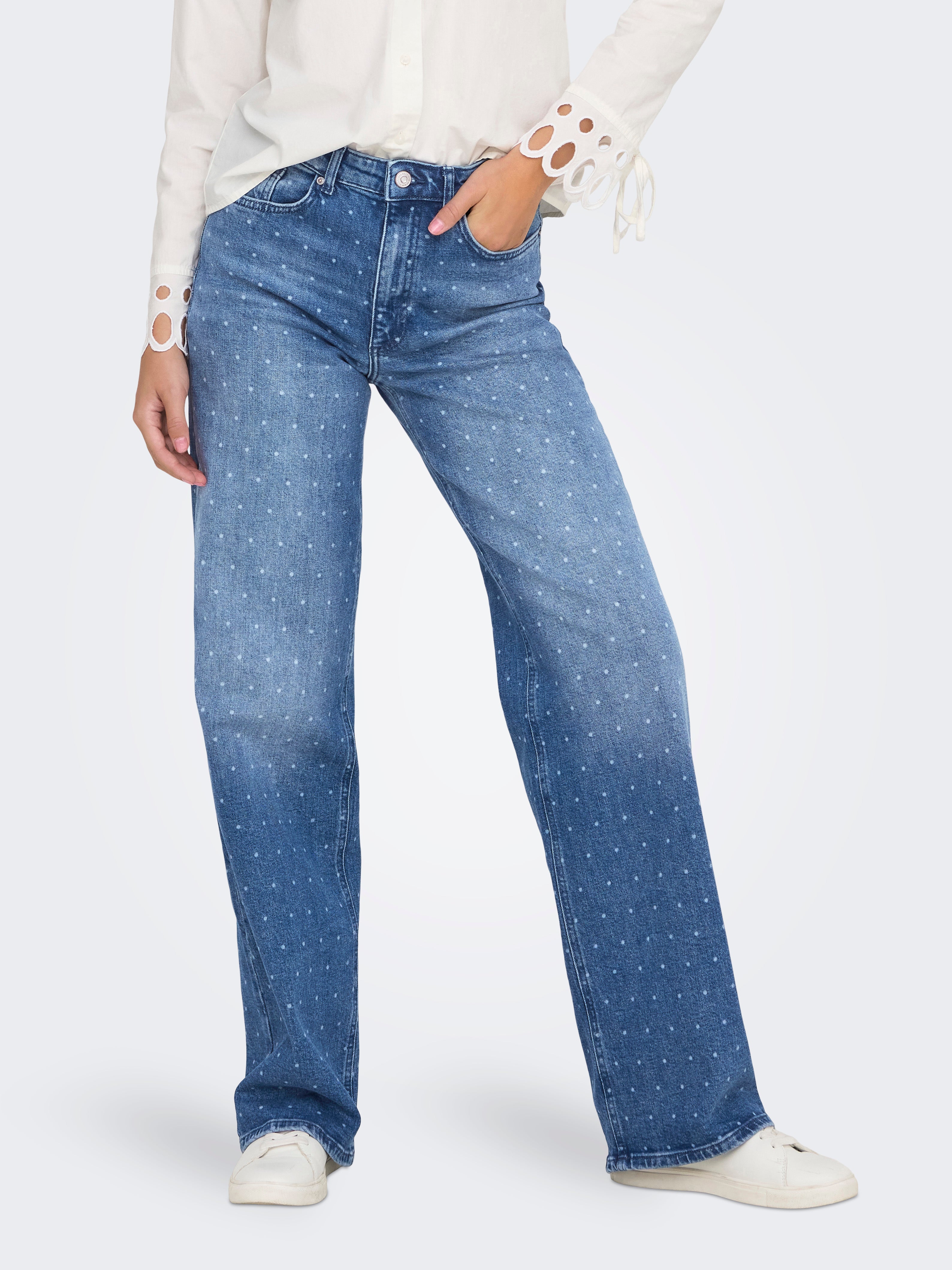 Onljuicy Hohe Taille Weiter Beinschnitt Jeans