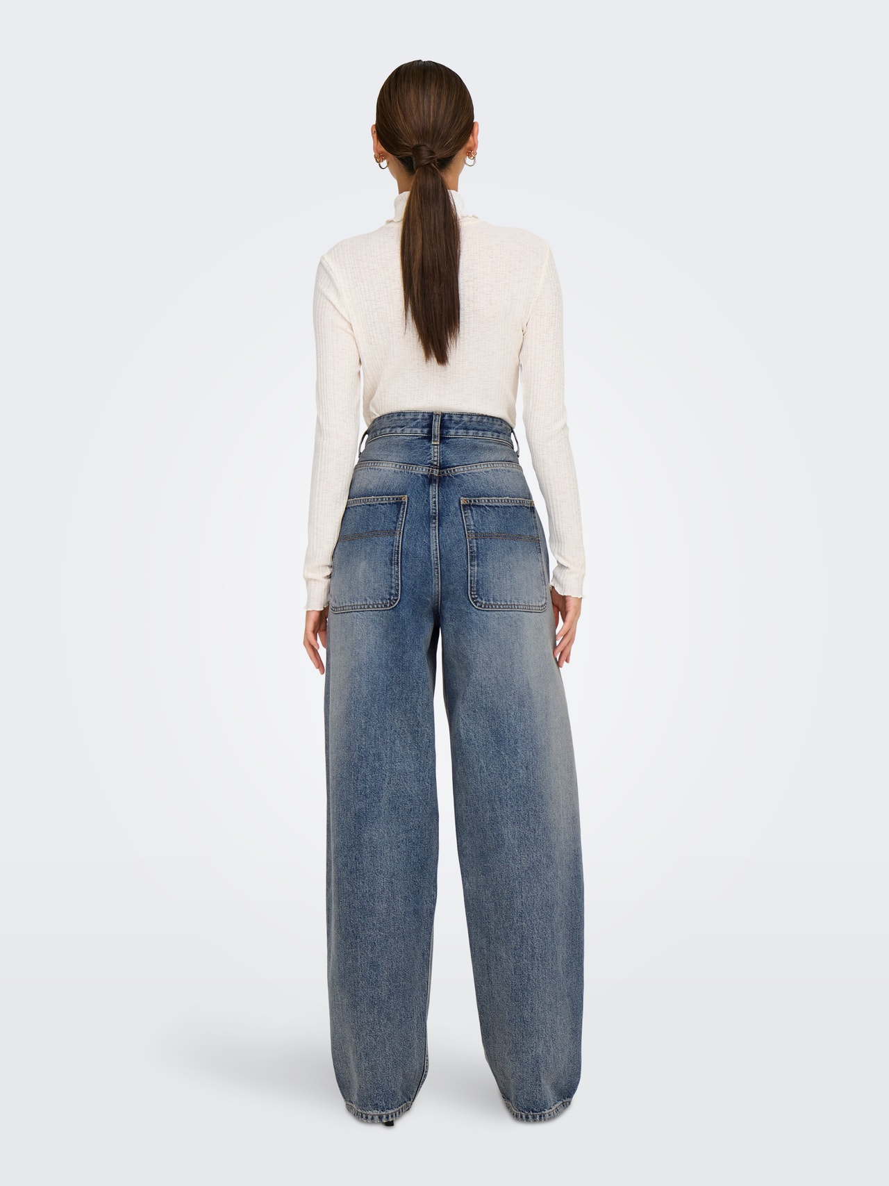 ONLY Vrećasto stane Srednji struk Traperice -Medium Blue Denim - 15325673