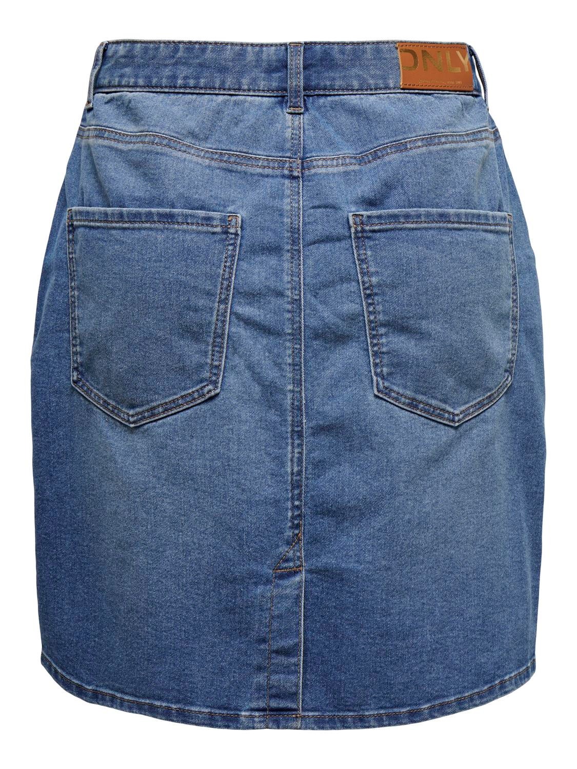 ONLY High waist denim skirt -Medium Blue Denim - 15325894