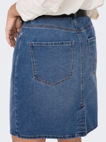 ONLY mini Denim nederdel med høj talje -Medium Blue Denim - 15325894