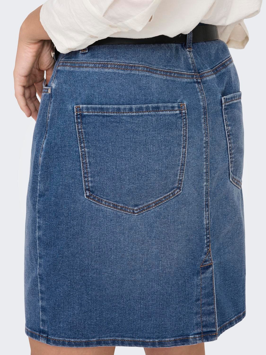 ONLY mini High Waist denim skirt -Medium Blue Denim - 15325894