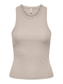 ONLY Regular Fit Round Neck Top -Pumice Stone - 15325975