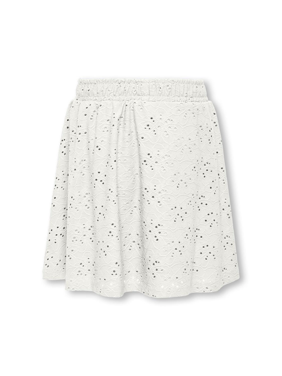 ONLY Broderie anglaise nederdel  -Cloud Dancer - 15326114