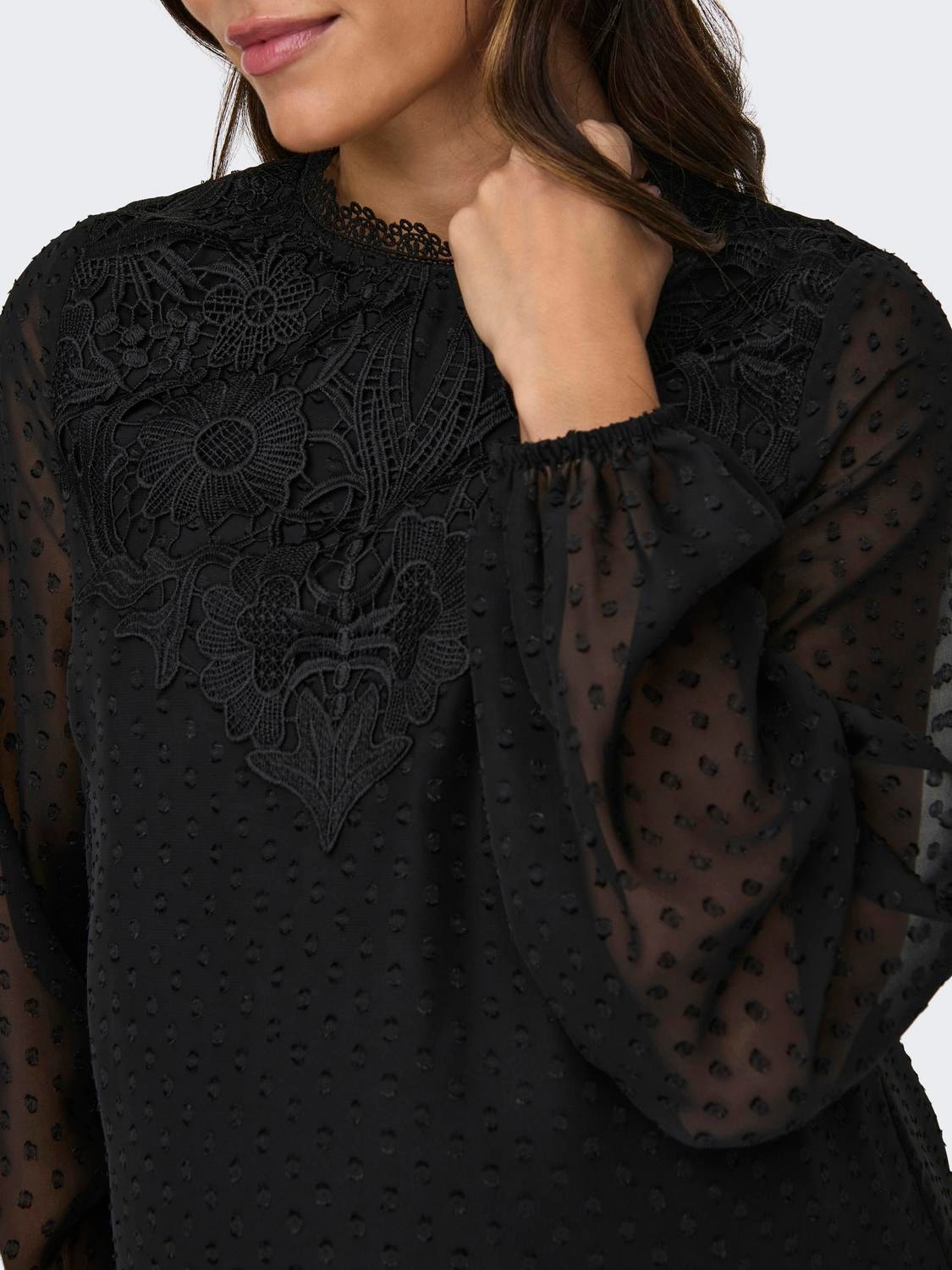 ONLY Mama 2-layer lace top -Black - 15326250