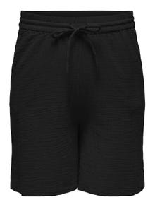 ONLY Curvy shorts med høj talje  -Black - 15326380