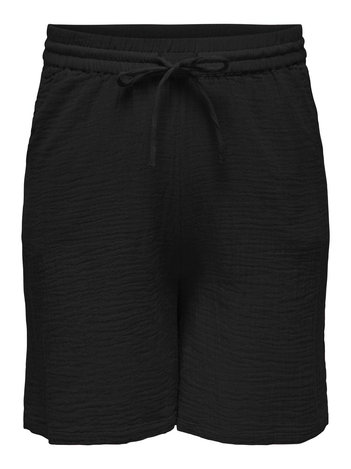 ONLY Normal passform Hög midja Curve Shorts -Black - 15326380