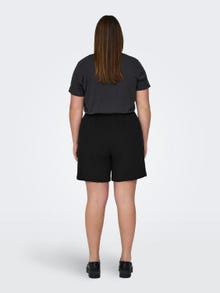 ONLY Curvy shorts med høj talje  -Black - 15326380