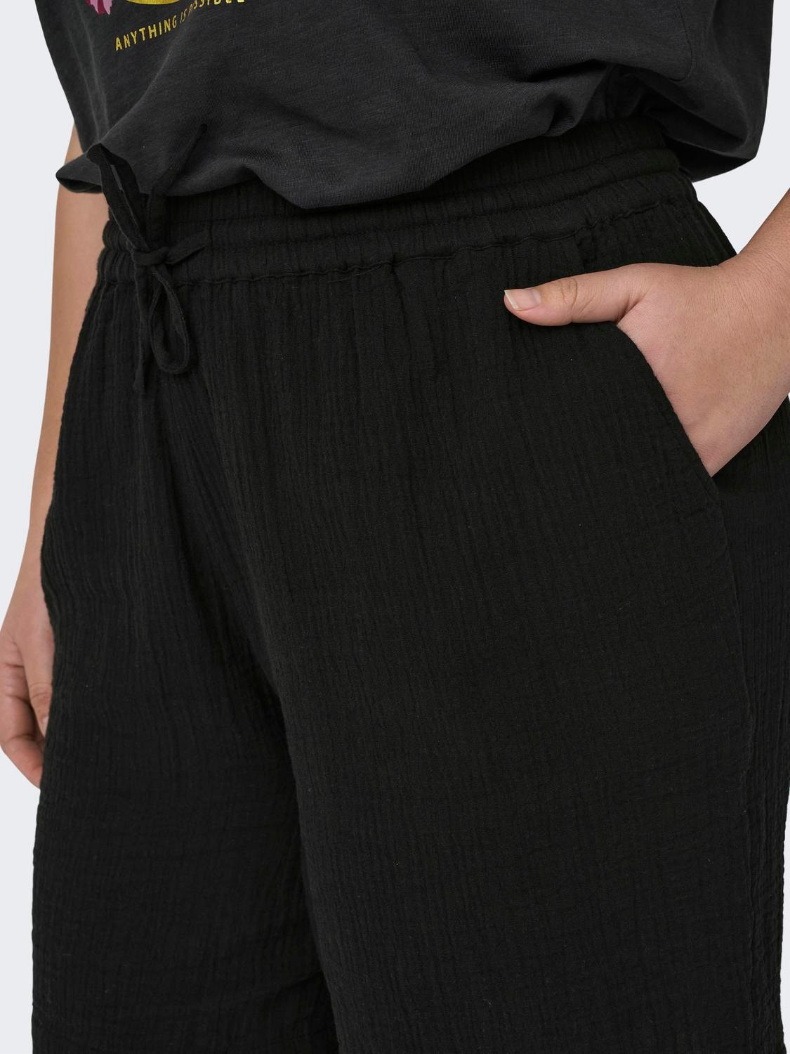 ONLY Curvy shorts with high waist -Black - 15326380