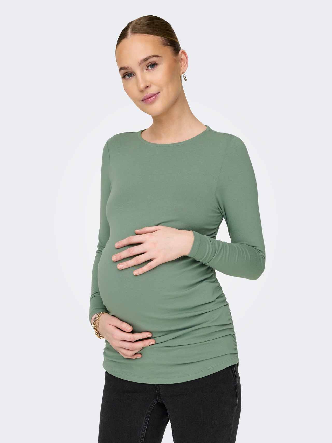 ONLY Mama long sleeve top -Hedge Green - 15326403