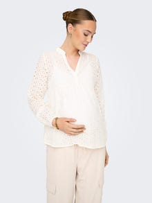 ONLY Mama v-hals top -White - 15326426