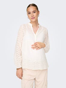 ONLY Mama v-neck top -White - 15326426