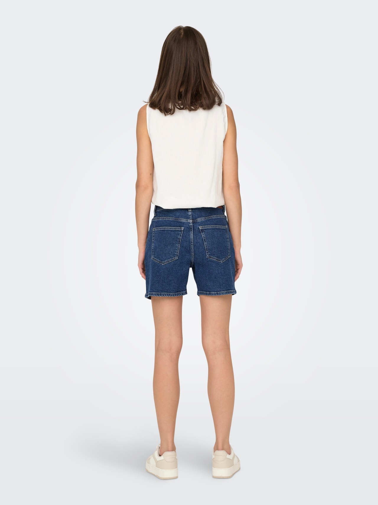 ONLY Denimshorts med høj talje  -Dark Blue Denim - 15326450