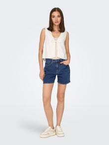 ONLY Denim shorts with high waist -Dark Blue Denim - 15326450