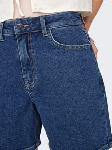 ONLY Denimshorts med høj talje  -Dark Blue Denim - 15326450