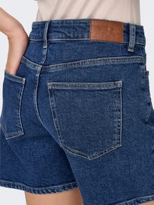 ONLY Denimshorts med høj talje  -Dark Blue Denim - 15326450