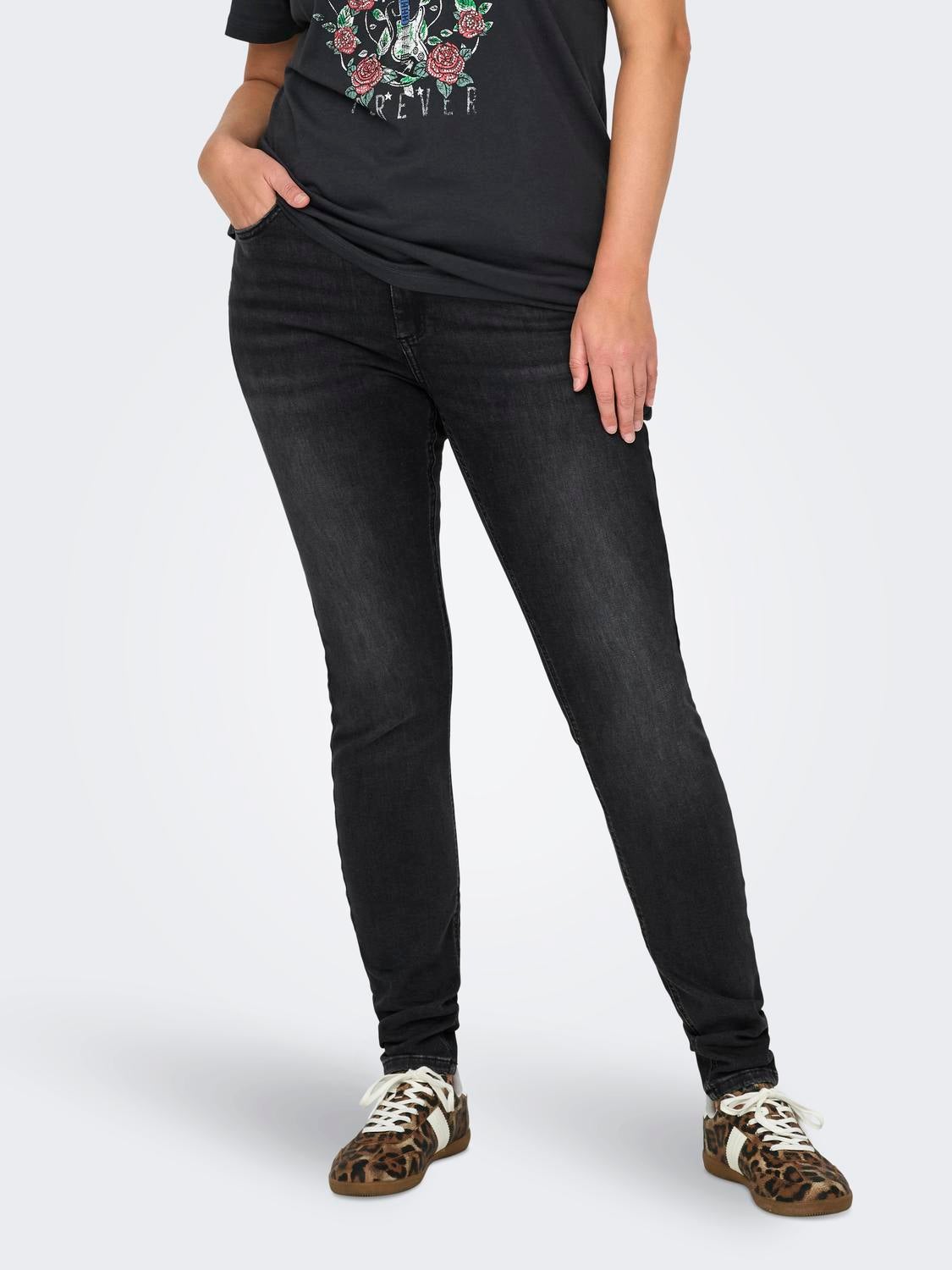 Carwilly Mittlere Taille Skinny Fit Jeans