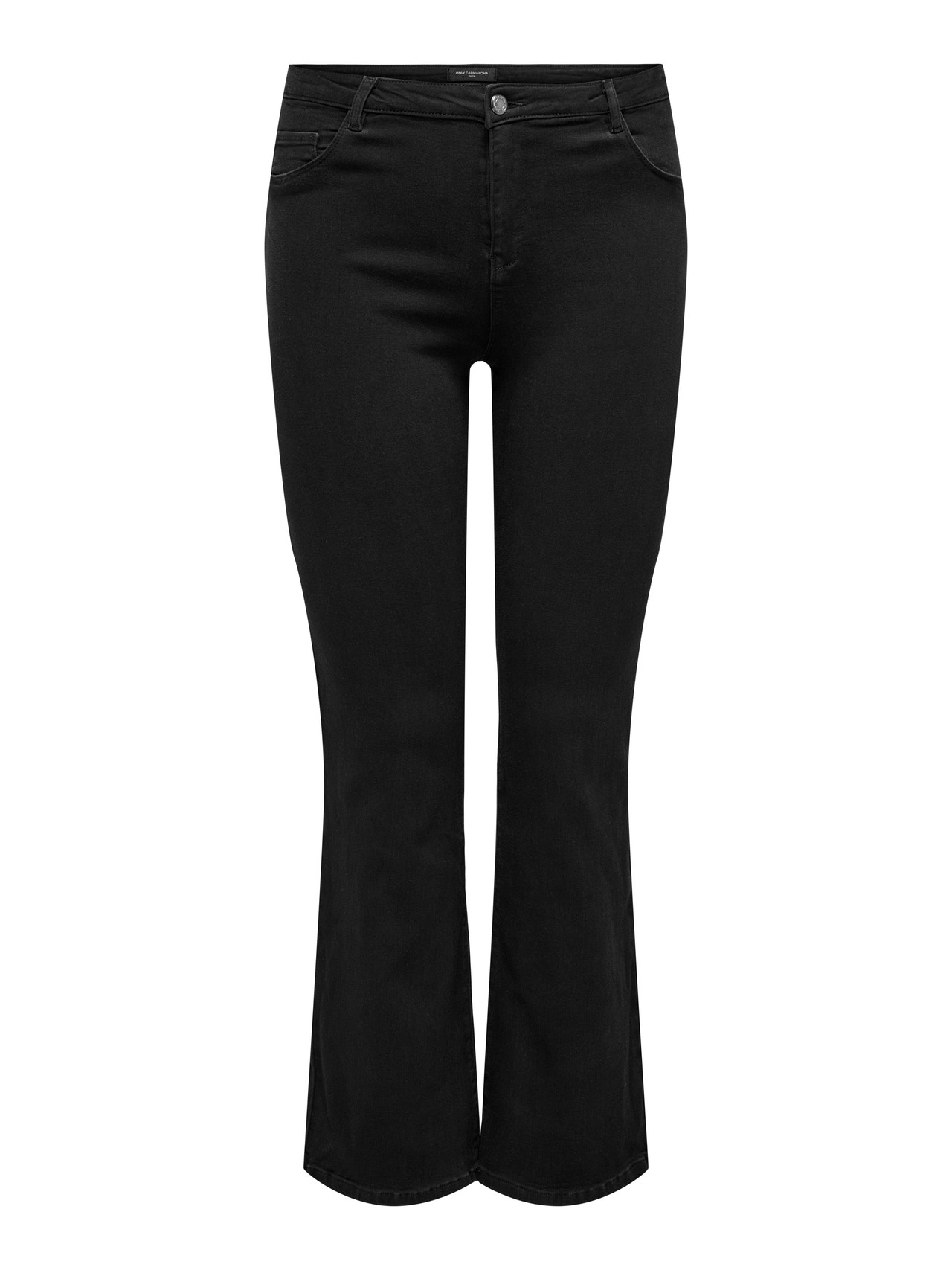 ONLY CARTHUNDER Mid waist Flared Fit Jeans -Black Denim - 15326578