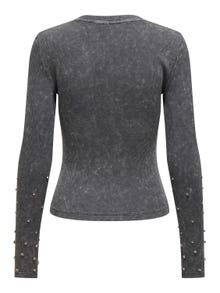 ONLY O-hals top med rhinsten  -Black - 15326874