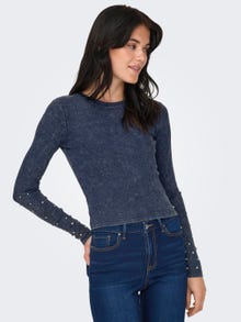 ONLY Regular Fit Round Neck Top -Naval Academy - 15326874