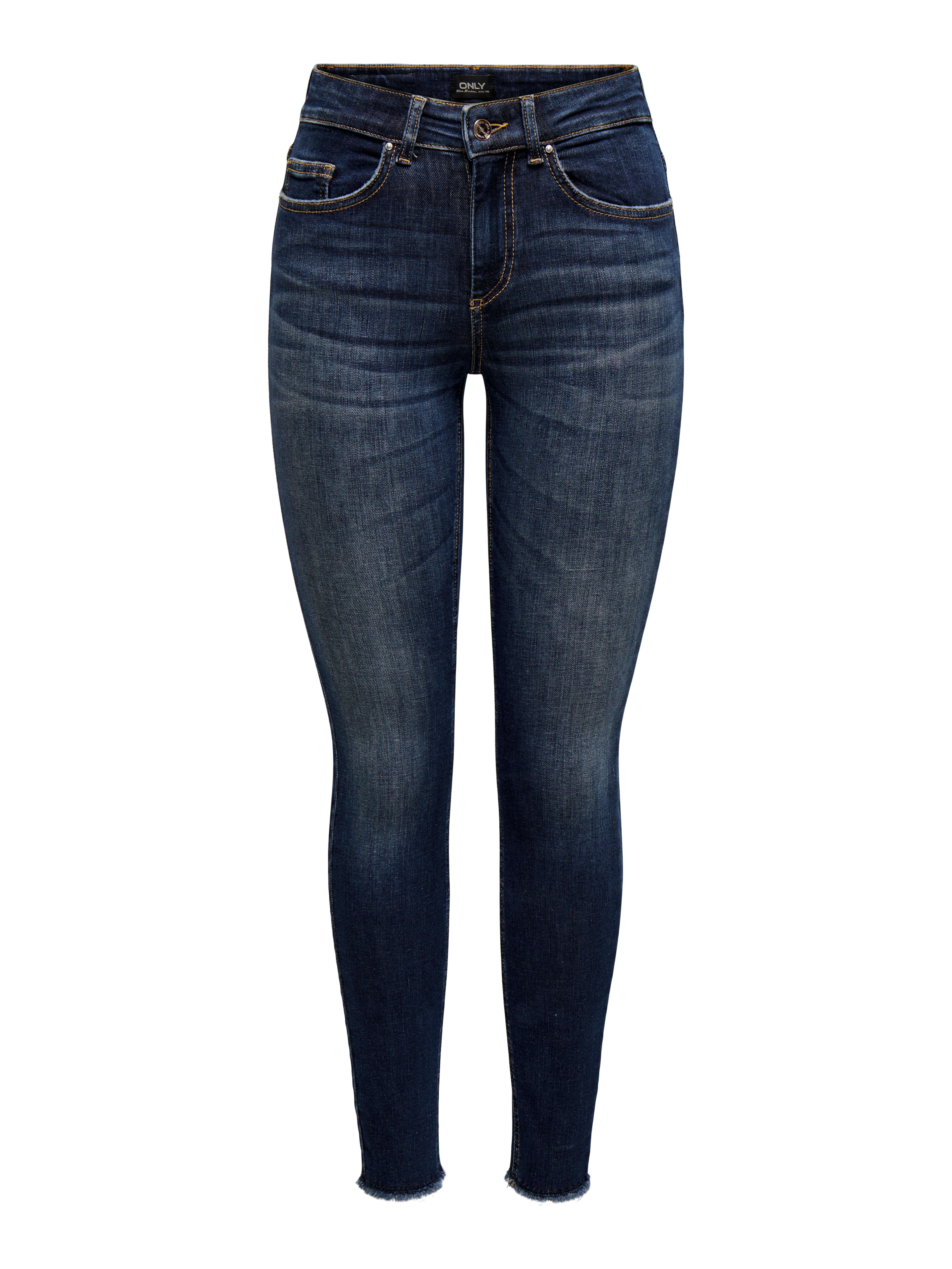 Dark Blue Denim Only Denim ONLBLUSH Mid Waist Skinny Fit Jeans
