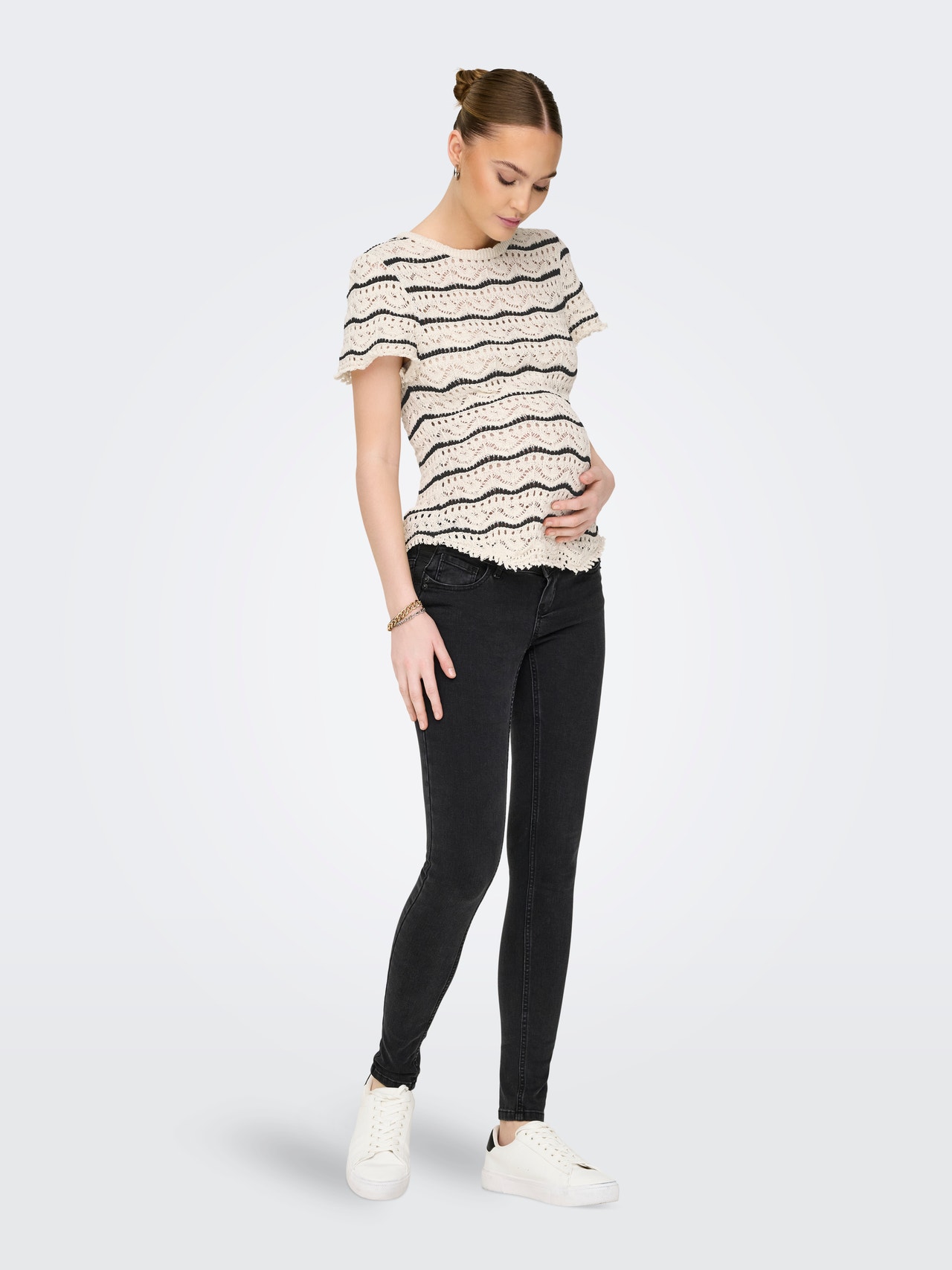 ONLY Skinny fit Mid waist Jeans -Black Denim - 15326965