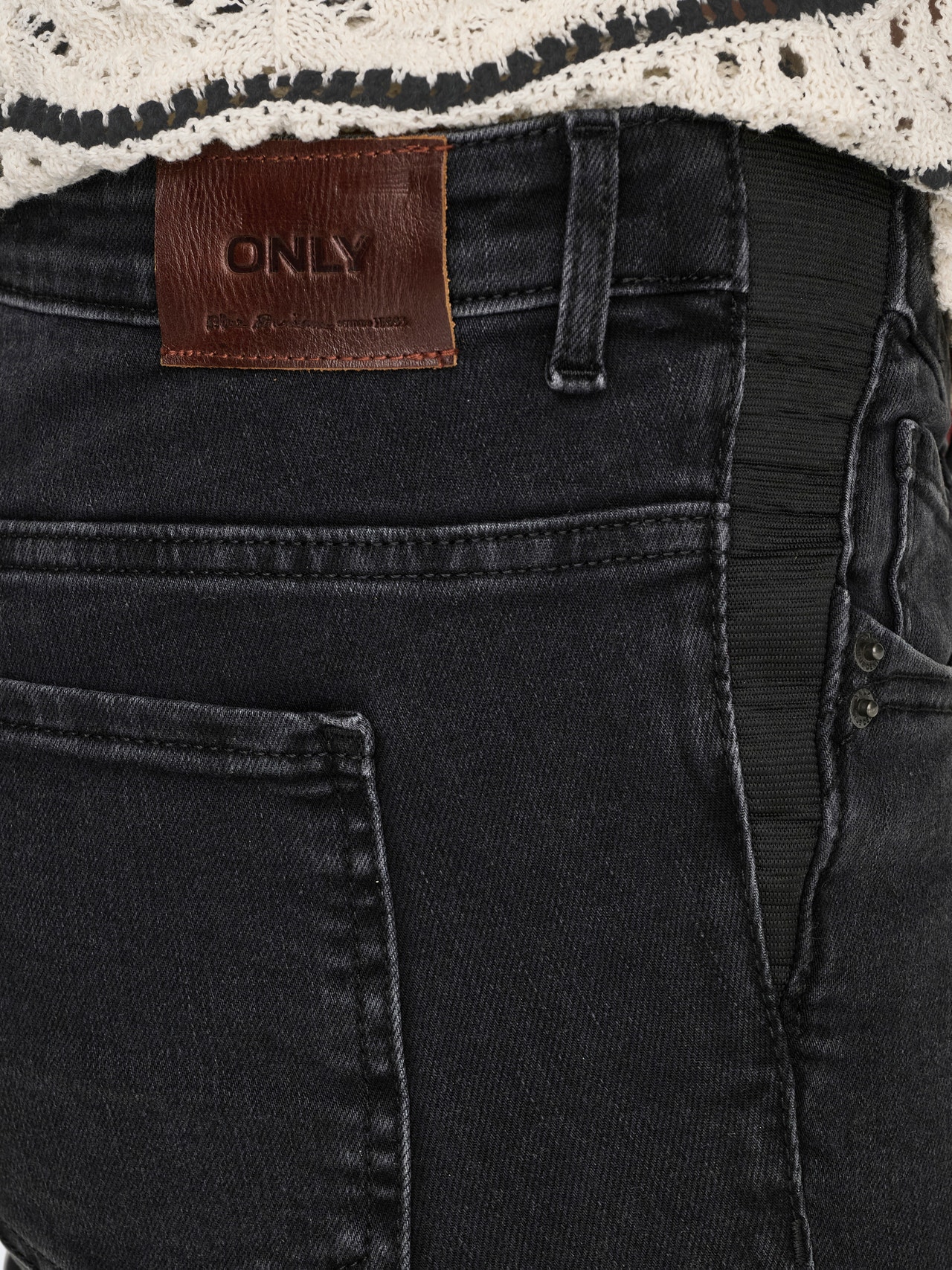 ONLY Skinny Fit Medelhög midja Jeans -Black Denim - 15326965