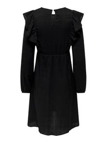 ONLY Robe courte Regular Fit Col rond Grossesse Poignets ou bas élastiqués Manches volumineuses -Black - 15326973