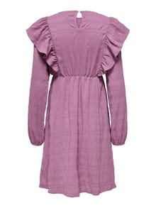 ONLY Robe courte Regular Fit Col rond Grossesse Poignets ou bas élastiqués Manches volumineuses -Rose Brown - 15326973