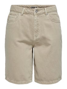 ONLY Lös passform Medelhög midja Shorts -Plaza Taupe - 15327036