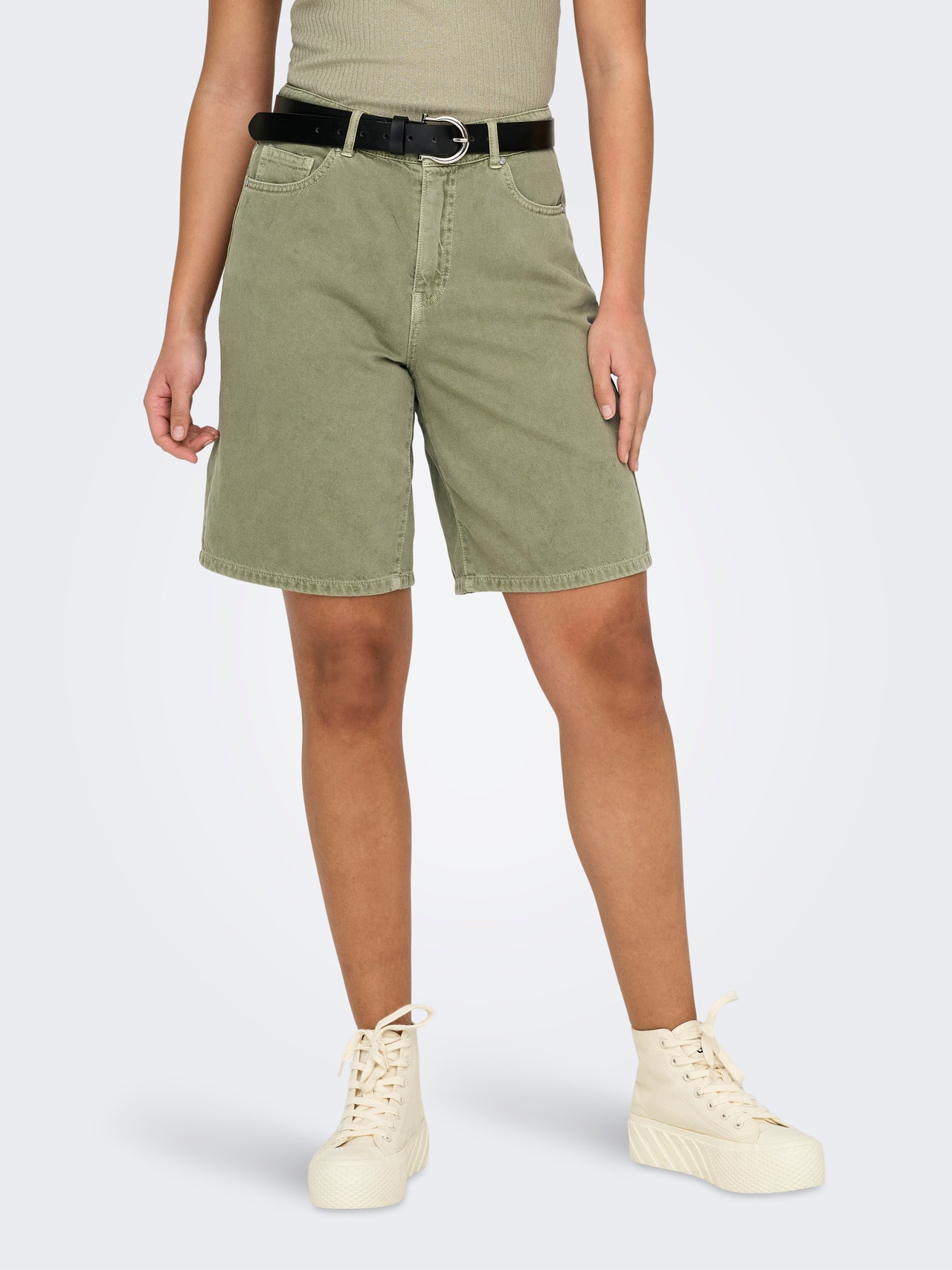 ONLY Loose fit Middels høy midje Shorts -Aloe - 15327036