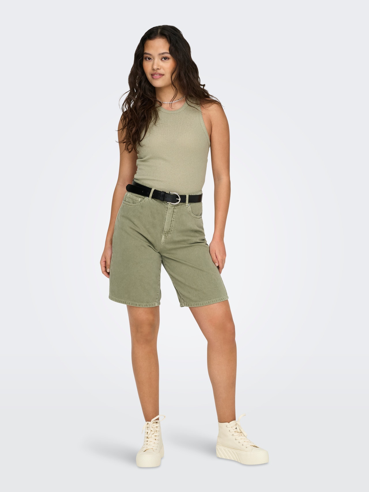 ONLY Shorts Loose Fit Taille moyenne -Aloe - 15327036
