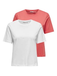 ONLY 2-pack basic t-shirt -Rose of Sharon - 15327110