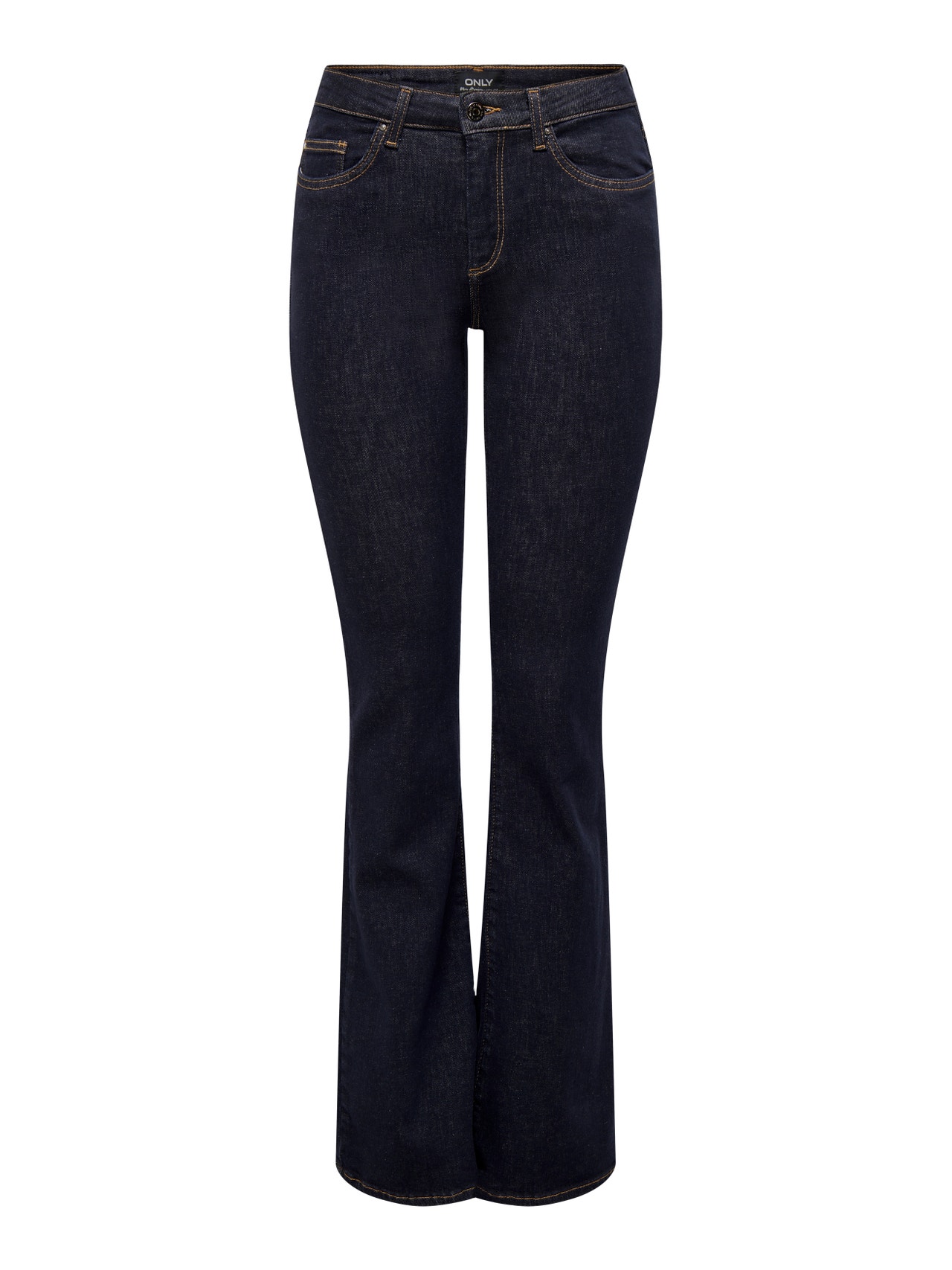 ONLY ONLBLUSH Mittlere Taille Ausgestellt Jeans -Dark Blue Denim - 15327135