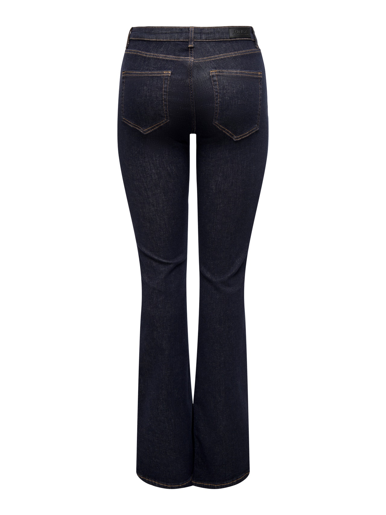 ONLY ONLBLUSH Mittlere Taille Ausgestellt Jeans -Dark Blue Denim - 15327135
