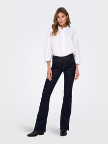 ONLY ONLBLUSH Mittlere Taille Ausgestellt Jeans -Dark Blue Denim - 15327135