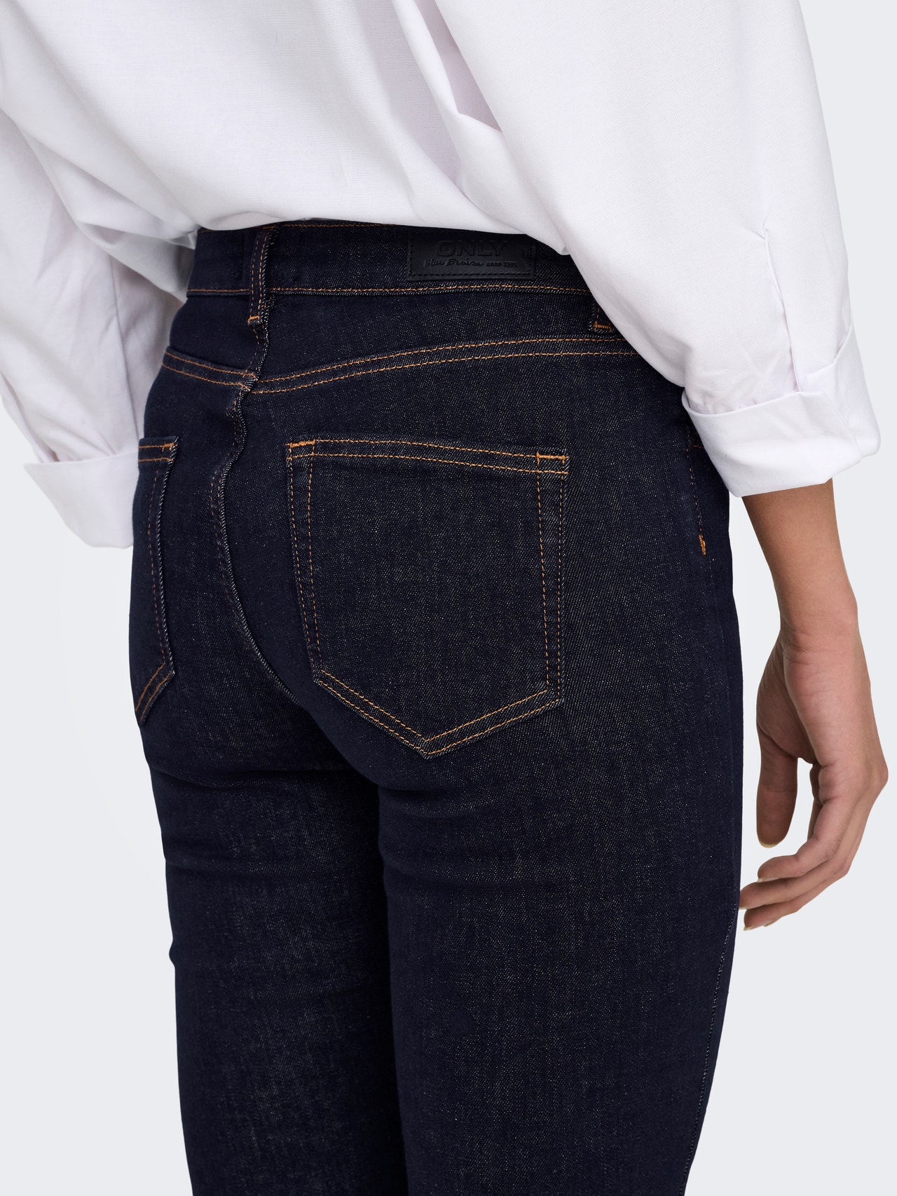 ONLY ONLBLUSH Mittlere Taille Ausgestellt Jeans -Dark Blue Denim - 15327135