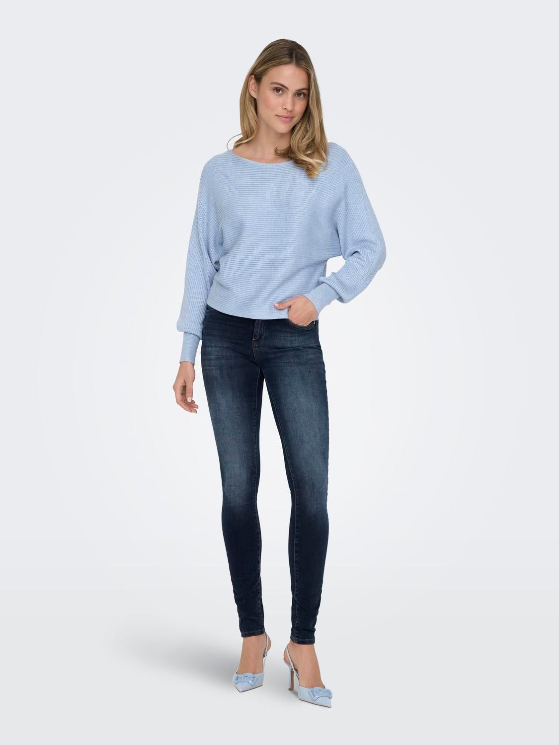 Black jeans blue jumper online