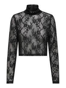 ONLY Lace top with high neck -Black - 15327291