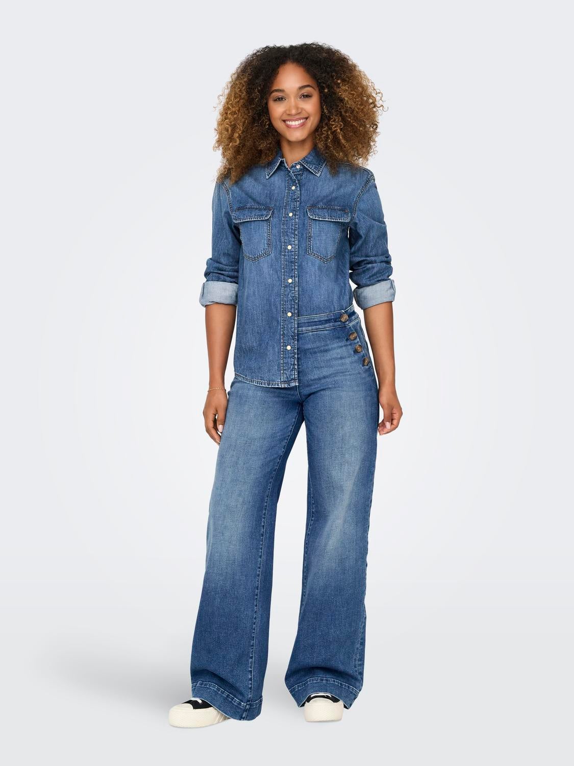 ONLMADISON Hohe Taille Weiter Beinschnitt Jeans