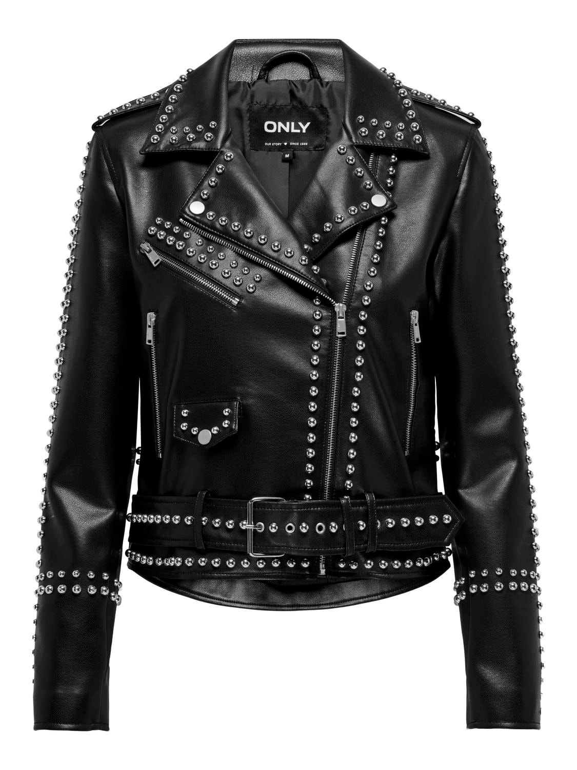 ONLY Studded biker jacket -Black - 15327387
