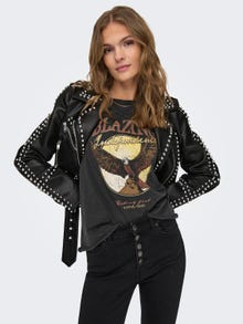 ONLY Studded biker jacket -Black - 15327387