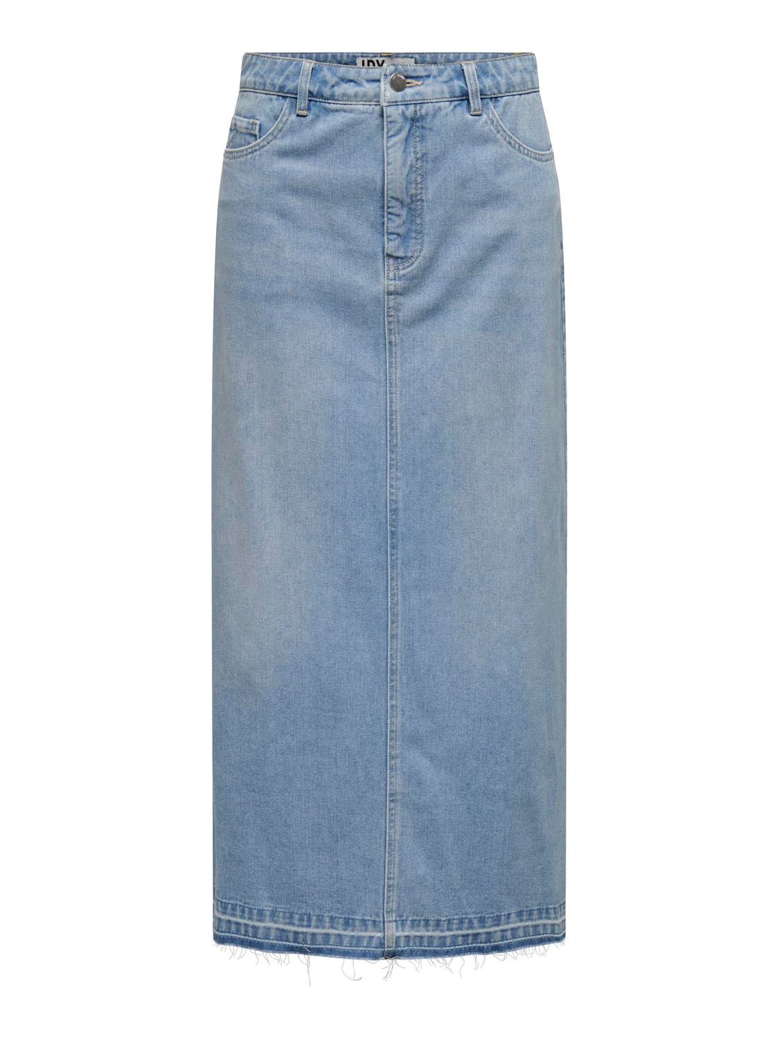 ONLY High waist Long skirt -Light Blue Denim - 15327478