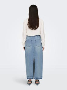 ONLY High waist Long skirt -Light Blue Denim - 15327478
